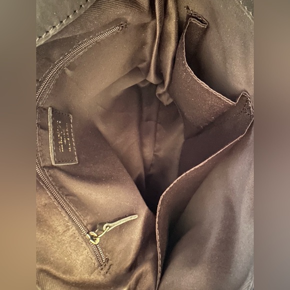 MARGOT Black Genuine Leather Chevron Hobo Bag Purse Adjustable Strap North/South - Picture 14 of 16